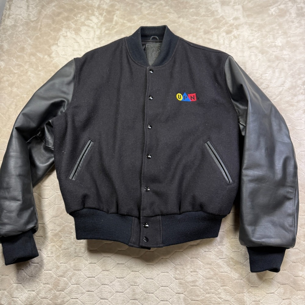 VTG Golden Bear Wool Leather Varsity Jacket UPN Network Rare Sz XL See Pics